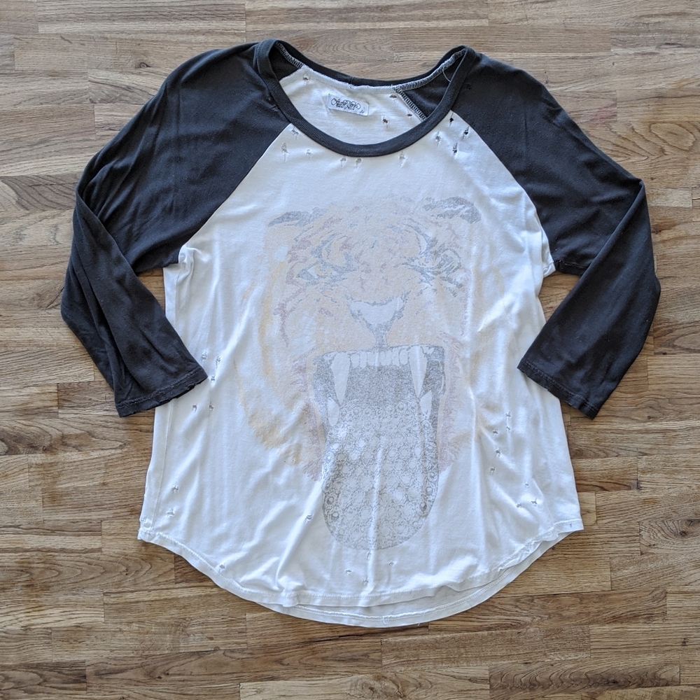 Lauren Moshi Distressed Tiger Tee